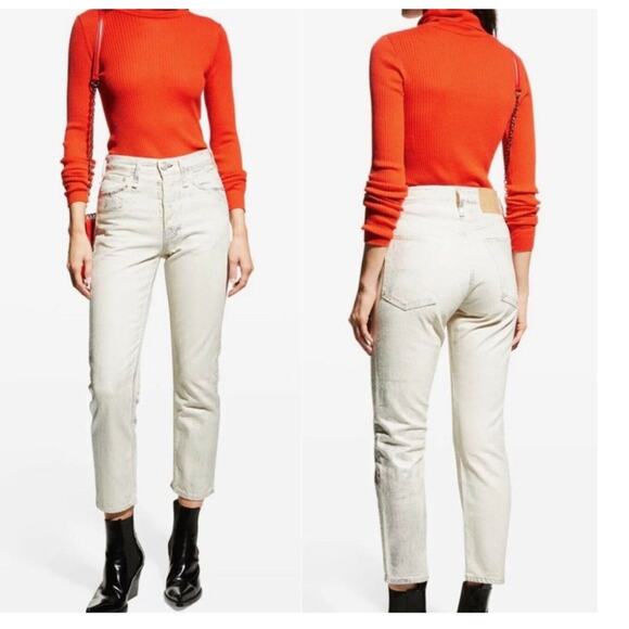 NWT Rag & Bone Maya High Rise Slim Metallic Coated Jeans 26 Moonshine Wash - Picture 10 of 10